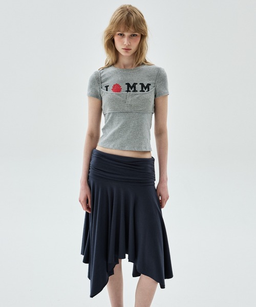 Mardi Mercredi(マルディメクルディ)の「MIDI SKIRT FOLDOVER WAIST / ミディ スカート フォールドオーバー ウエスト(スカート・レディース・ネイビー・FREE)」の15枚目の写真