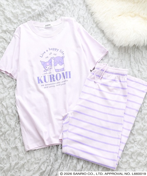 sanrio(サンリオ)の「サンリオキャラクターズ プリント半袖T&ロングパンツセット(ルームウェア/パジャマ・レディース・ライトパープル/ホワイト×ブルー/ホワイト系その他/オートミール/ブラック/ブラウン系/チャコール/ブルーグレー・LL/M/L)」の8枚目の写真