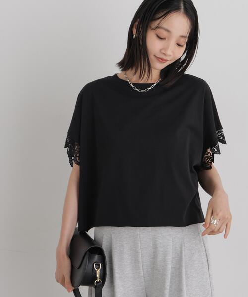 NANO universe(ナノユニバース)の「レースカフドルマンワイドカットトップス(Tシャツ/カットソー・レディース・ホワイト/ブラック/ライトブラウン・FREE)」の18枚目の写真