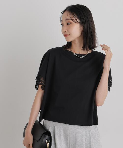 NANO universe(ナノユニバース)の「レースカフドルマンワイドカットトップス(Tシャツ/カットソー・レディース・ホワイト/ブラック/ライトブラウン・FREE)」の19枚目の写真