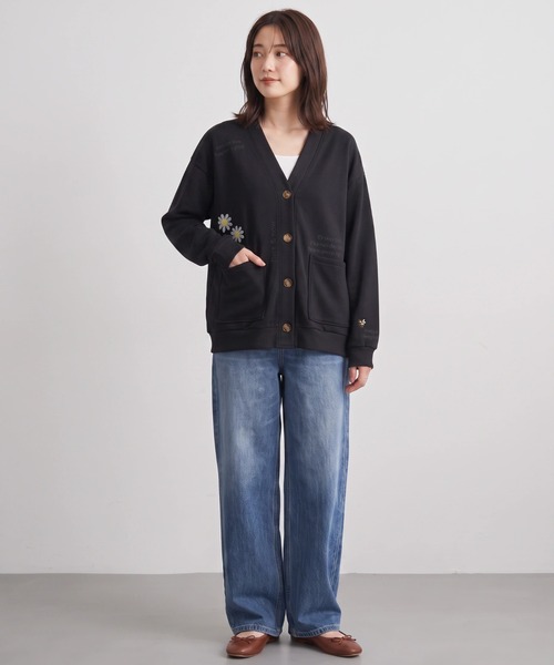Nunc.(ヌンク)の「裏毛ロゴ刺繍ボンディングカーディガン(カーディガン/ボレロ・レディース・杢グレー/ブラック/オフホワイト・FREE)」の17枚目の写真