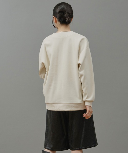 Nunc.(ヌンク)の「裏毛ロゴ刺繍ボンディングカーディガン(カーディガン/ボレロ・レディース・杢グレー/ブラック/オフホワイト・FREE)」の21枚目の写真