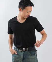 多機能フライス Vネック 半袖Tシャツ