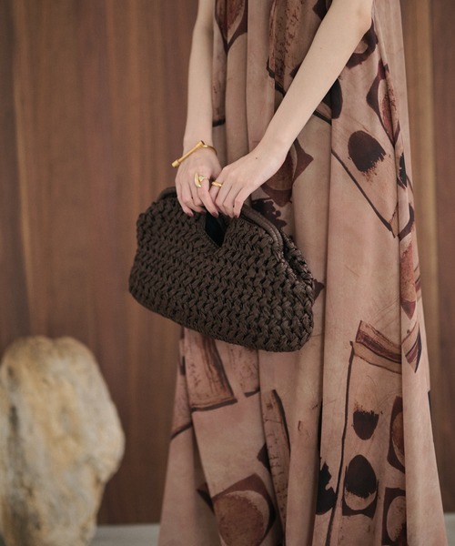 LAULEN(ローレン)の「mesh weave hand bag /メッシュ編みハンドバッグ(かごバッグ・レディース・ブラウン/ベージュ・FREE)」の12枚目の写真
