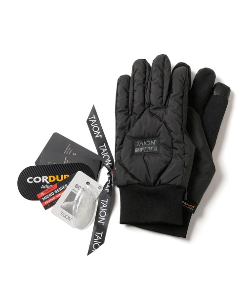   ブラック キルティング手袋 TAION-GV01-GS】 CORDURA DOWN GLOVE（手袋）｜GRIP SWANY（グリップ