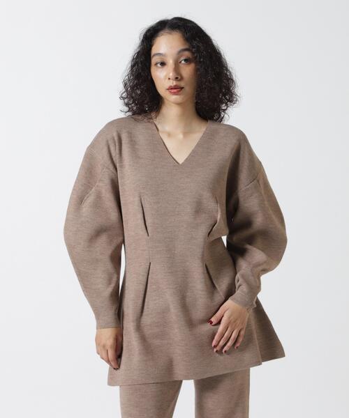 L.H.P（エルエイチピー）の「MANOF/マノフ/WAIST TUCK KNIT SET UP（ニット/セーター・レディース・ベージュ・S）」の2枚目の写真