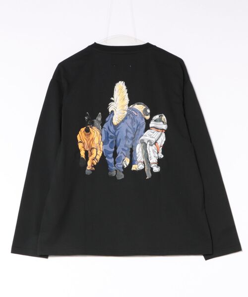 CORISCO（コリスコ）の「スペースアニマル柄ロンTEE(M1)（Tシャツ/カットソー・メンズ・グレー系1/キナリ/ホワイト系1/ブラック系2/ブラック系1/オートミール/ホワイト系2/グレー系2・X-LARGE/LARGE/MEDIUM）」の10枚目の写真