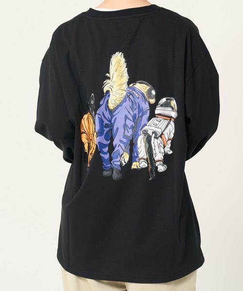 CORISCO（コリスコ）の「スペースアニマル柄ロンTEE(M1)（Tシャツ/カットソー・メンズ・グレー系1/キナリ/ホワイト系1/ブラック系2/ブラック系1/オートミール/ホワイト系2/グレー系2・X-LARGE/LARGE/MEDIUM）」の5枚目の写真