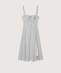 French Square Collar Dot One Piece/フレンチスクエアカラー ドット柄ワンピース