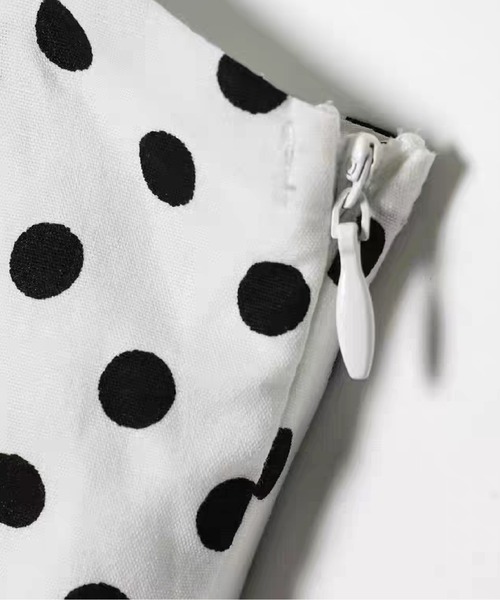 LA POMME petit(ラポミ・プチ)の「French Square Collar Dot One Piece/フレンチスクエアカラー ドット柄ワンピース(ワンピース・レディース・ブラック・FREE)」の3枚目の写真