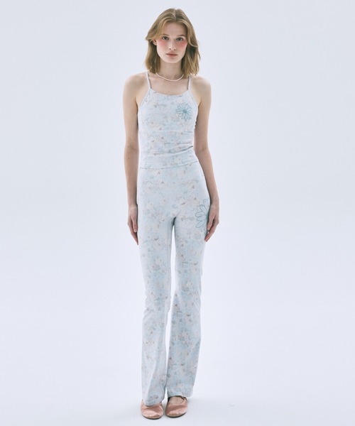 Mardi Mercredi(マルディメクルディ)の「BEURRE ULTIMATE COMFORT halter neck top fleur printed / ブール アルティメット コンフォート ホルターネック トップ フルール プリンテッド(キャミソール・レディース・グレイッシュブルー/ミント・M/L/S)」の8枚目の写真