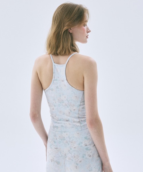 Mardi Mercredi(マルディメクルディ)の「BEURRE ULTIMATE COMFORT halter neck top fleur printed / ブール アルティメット コンフォート ホルターネック トップ フルール プリンテッド(キャミソール・レディース・グレイッシュブルー/ミント・M/L/S)」の6枚目の写真
