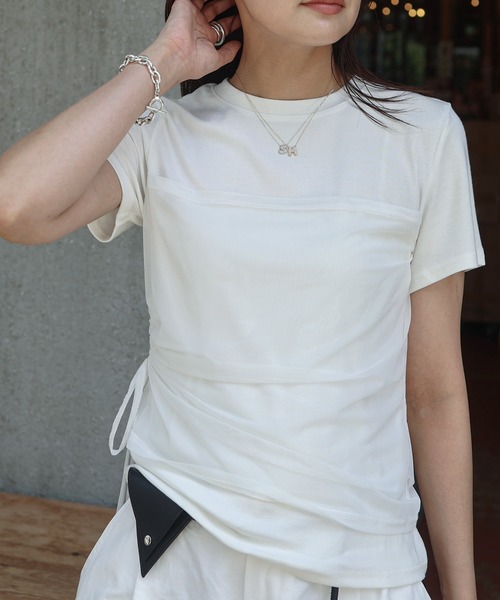 Marient(マリエント)の「チュールギャザーレイヤードTEE(Tシャツ/カットソー・レディース・ホワイト/ブラック・FREE)」の20枚目の写真