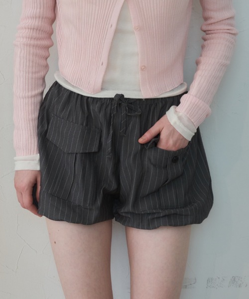 Birthday room(バースデイルーム)の「カーゴバルーンショートパンツ/Cargo Balloon Shorts(その他パンツ・レディース・グレー/カーキ・FREE)」の1枚目の写真