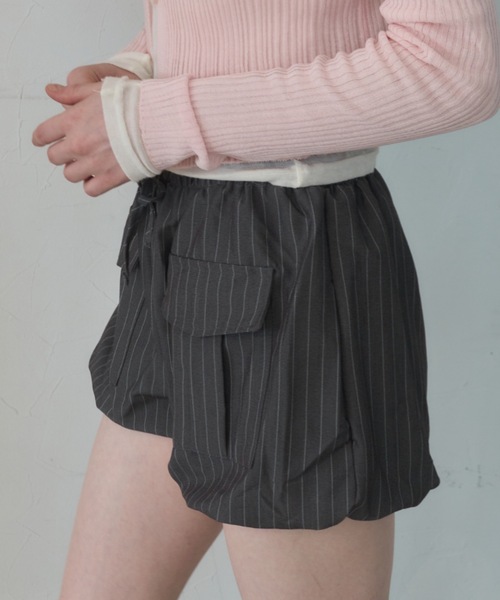 Birthday room(バースデイルーム)の「カーゴバルーンショートパンツ/Cargo Balloon Shorts(その他パンツ・レディース・グレー/カーキ・FREE)」の3枚目の写真