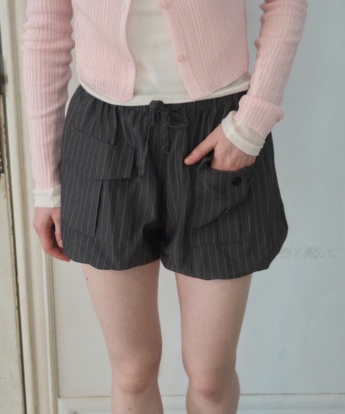 Birthday room(バースデイルーム)の「カーゴバルーンショートパンツ/Cargo Balloon Shorts(その他パンツ・レディース・グレー/カーキ・FREE)」の4枚目の写真