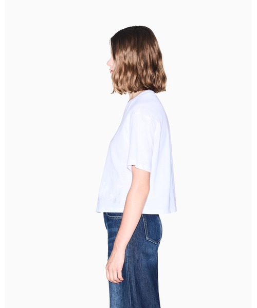ARMANI EXCHANGE(アルマーニエクスチェンジ)の「【A|X アルマーニ エクスチェンジ】デュアルロゴ 半袖クルーネックTシャツ/CROPPED(Tシャツ/カットソー・レディース・ブラック/ホワイト・LARGE/MEDIUM/SMALL/X-LARGE/X-SMALL)」の10枚目の写真