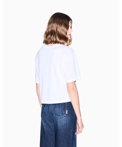 ARMANI EXCHANGE(アルマーニエクスチェンジ)の「【A|X アルマーニ エクスチェンジ】デュアルロゴ 半袖クルーネックTシャツ/CROPPED(Tシャツ/カットソー・レディース・ブラック/ホワイト・LARGE/MEDIUM/SMALL/X-LARGE/X-SMALL)」の11枚目の写真