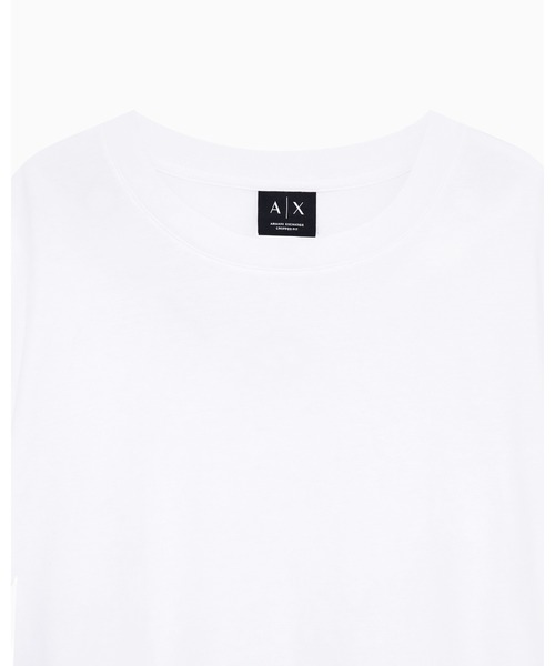 ARMANI EXCHANGE(アルマーニエクスチェンジ)の「【A|X アルマーニ エクスチェンジ】デュアルロゴ 半袖クルーネックTシャツ/CROPPED(Tシャツ/カットソー・レディース・ブラック/ホワイト・LARGE/MEDIUM/SMALL/X-LARGE/X-SMALL)」の16枚目の写真