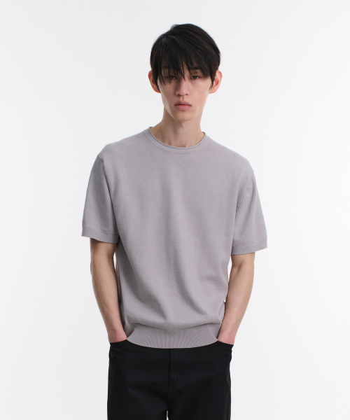 DIVEIN(ダイブイン)の「LOUNGE COTTON KNIT T-SHIRTS (ASH GRAY)(Tシャツ/カットソー・メンズ・その他・2)」の1枚目の写真
