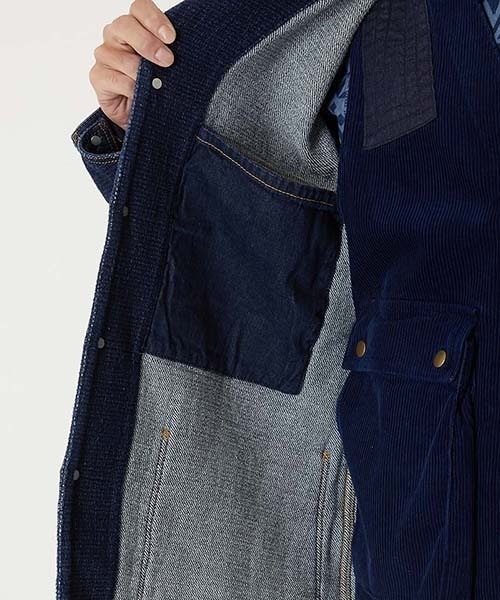 BLUE BLUE(ブルーブルー)の「フロージャカードデニム カバーオールジャケット(カバーオール・メンズ・インディゴブルー・S/M/L/XL)」の8枚目の写真