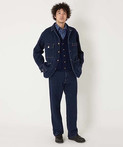 BLUE BLUE(ブルーブルー)の「フロージャカードデニム カバーオールジャケット(カバーオール・メンズ・インディゴブルー・S/M/L/XL)」の9枚目の写真