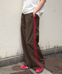 【ドローコード付き】サイドライントラックナイロンパンツ