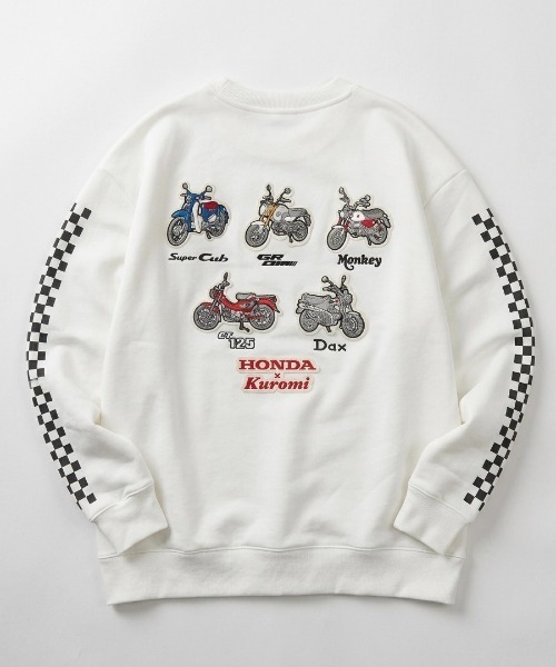 sanrio(サンリオ)の「2026AW HONDA×sanrio/ホンダ×サンリオ コラボ クロミ/はぴだんぶい ワッペン刺繍/フロッキープリント スウェット レディース メンズ トレーナー(スウェット・レディース・ホワイト系その他2/ブラウン/ブラック系その他2/ホワイト/ブラック系その他3/ホワイト系その他/ブラック/ブラック系その他・M/L/LL)」の4枚目の写真