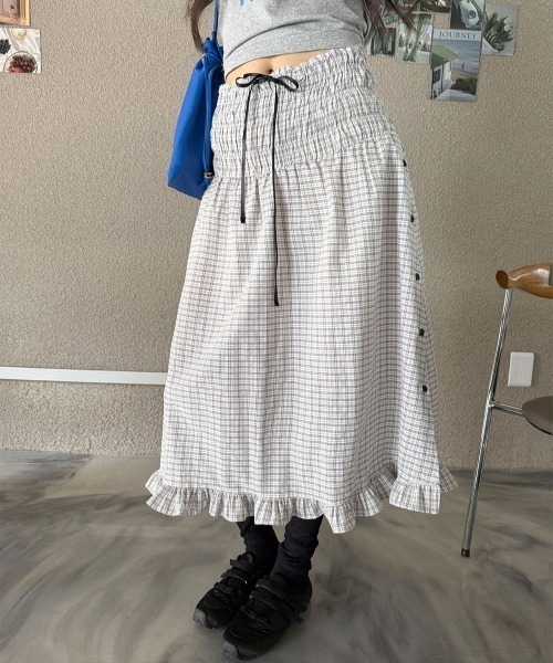 FLINEA（フリネア）の「チェック柄スカート（スカート・レディース・ホワイト/ブルー・FREE）」の22枚目の写真