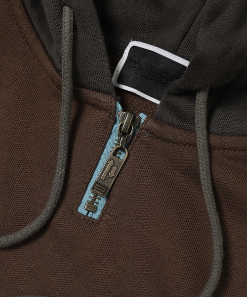 PHINGERIN（フィンガリン）の「MINI ZIP HOODIE（パーカー・メンズ・グレー系1/ブラウン・L）」の5枚目の写真