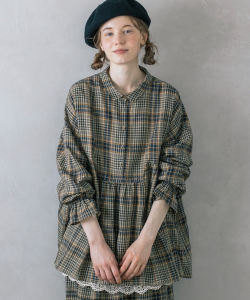 Samansa Mos2(サマンサ モスモス)の「【Cross×Linen】ふんわりチュニック(チュニック・レディース・キナリ/チャコール/レッド/ベージュ・F)」の1枚目の写真