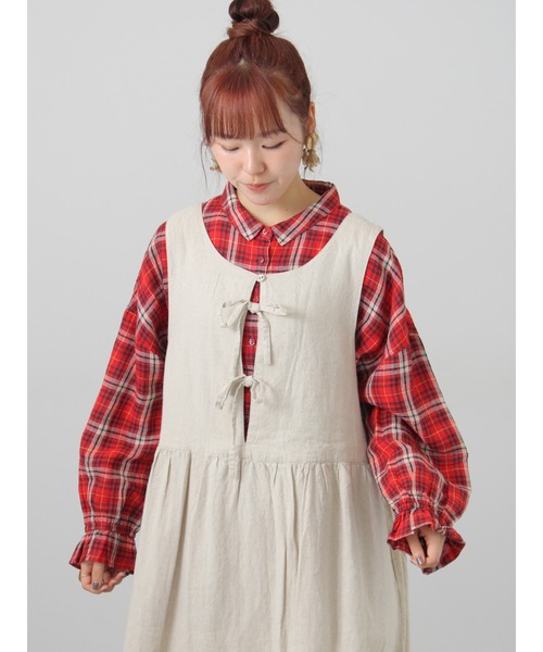 Samansa Mos2(サマンサ モスモス)の「【Cross×Linen】ふんわりチュニック(チュニック・レディース・キナリ/チャコール/レッド/ベージュ・F)」の4枚目の写真