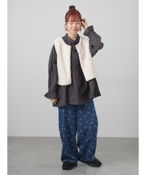 Samansa Mos2(サマンサ モスモス)の「【Cross×Linen】ふんわりチュニック(チュニック・レディース・キナリ/チャコール/レッド/ベージュ・F)」の19枚目の写真
