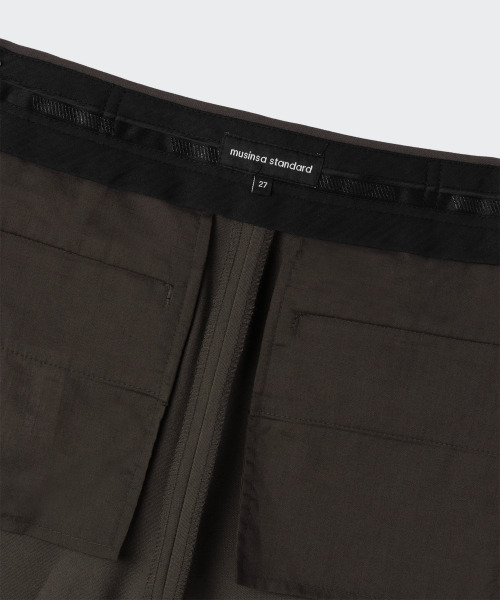 MUSINSA STANDARD WOMAN（ムシンサスタンダードウーマン）の「ウィメンズフレアヒドゥンバンディングスラックス[バンダイクブラウン]（スラックス・レディース・その他・24/25/26/27/28/29/30）」の5枚目の写真