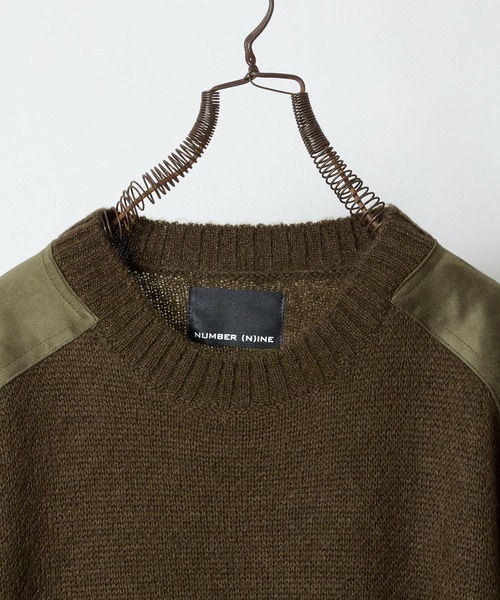 NUMBER (N)INE(ナンバーナイン)の「MOHAIR MIX KNIT PATCHED CREWNECK SWEATER / ウールモヘヤ ミックス ショルダー&エルボーパッチ クルーネック セーター(ニット/セーター・メンズ・パープル/ブラック/ブラック系/オリーブ・2/3/4)」の20枚目の写真