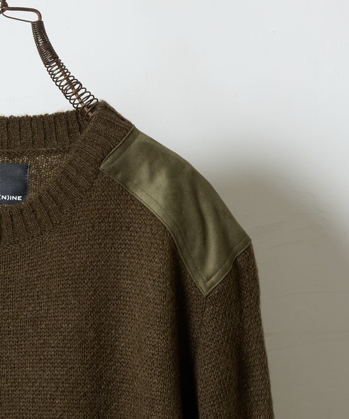 NUMBER (N)INE(ナンバーナイン)の「MOHAIR MIX KNIT PATCHED CREWNECK SWEATER / ウールモヘヤ ミックス ショルダー&エルボーパッチ クルーネック セーター(ニット/セーター・メンズ・パープル/ブラック/ブラック系/オリーブ・2/3/4)」の21枚目の写真