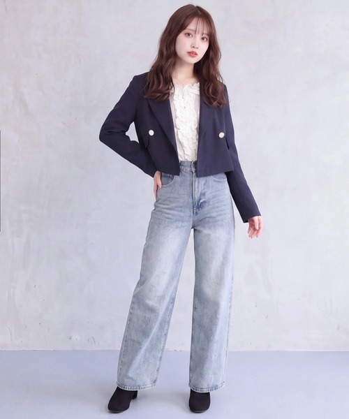ASTORIA ODIER（アストリアオディール）の「ショートジャケット(テーラード/オフィス/休日)（テーラードジャケット・レディース・チャコールグレー/ネイビー/モカ・MEDIUM）」の8枚目の写真
