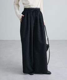 フロッキードットウエストレイヤードパンツ