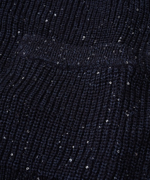 ADAM PATEK（アダムパテック）の「【ADAMPATEK/アダムパテック】 a/p blend sequined cardigan スパンコール糸カーディガン（カーディガン/ボレロ・レディース・ネイビー/ブラック・1）」の9枚目の写真