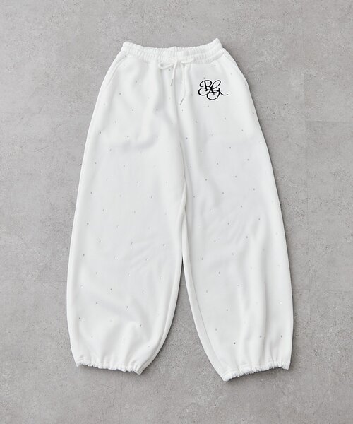 continuer de NICE CLAUP(コンティニューデナイスクラップ)の「ラインストーンスウェットPT(スウェットパンツ・レディース・ピンク/オフホワイト/サックスブルー/トップグレー/ブラック・FREE)」の12枚目の写真