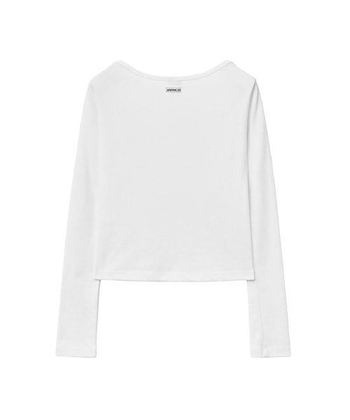RENSE(レンセ)の「ボートネック スリットTシャツ ホワイト(Tシャツ/カットソー・レディース・その他・OS)」の4枚目の写真