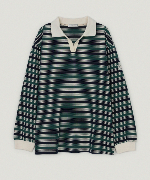 TWEE(トゥウィー)の「オートストライプ配色カラーロングスリーブTシャツ(ポロシャツ・レディース・ブラック/ピンク/グリーン・FREE)」の7枚目の写真