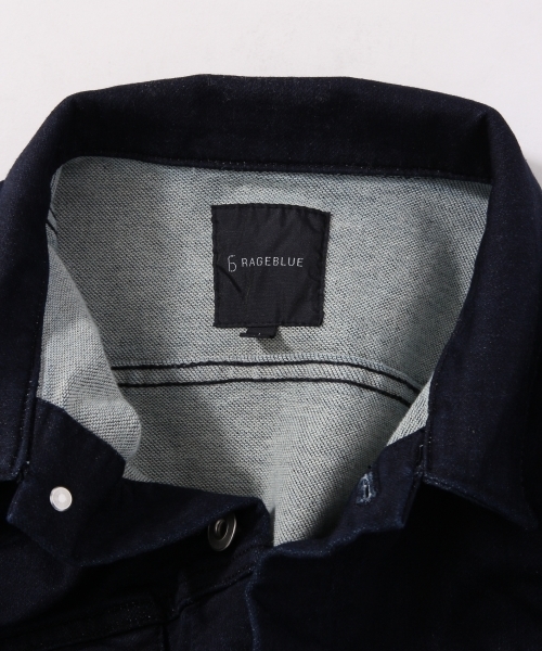 RAGEBLUE(レイジブルー)の「【抜群の着心地!】ジョグデニムジャケット/717761(デニムジャケット・メンズ・ネイビー/ホワイト/ブルー・MEDIUM/LARGE)」の8枚目の写真