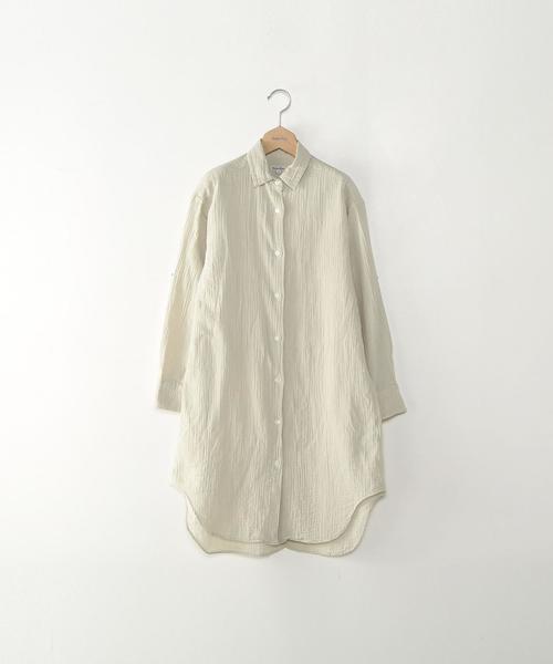 Steven Alan(スティーブンアラン)の「<Steven Alan>COTTON GAUZE LONG SHIRT/シャツ(シャツ/ブラウス・レディース・ホワイト/ナチュラル・SMALL/MEDIUM)」の1枚目の写真