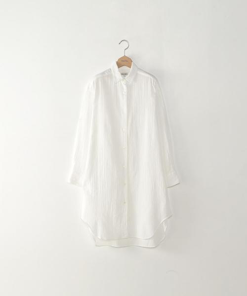Steven Alan(スティーブンアラン)の「<Steven Alan>COTTON GAUZE LONG SHIRT/シャツ(シャツ/ブラウス・レディース・ホワイト/ナチュラル・SMALL/MEDIUM)」の2枚目の写真