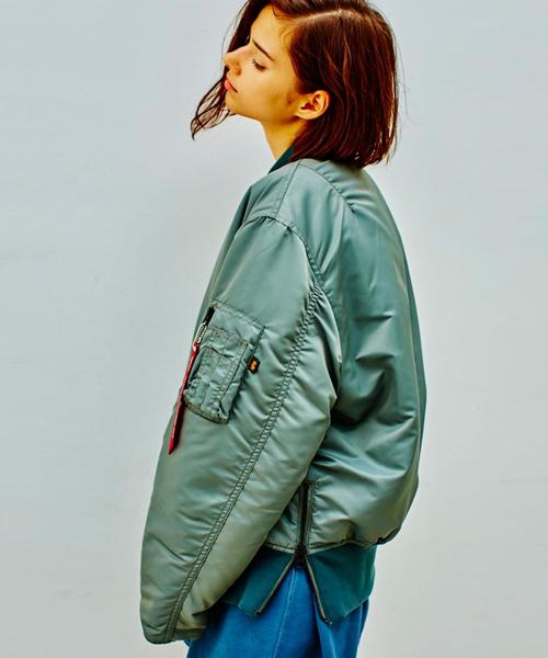 Alpha Industries(アルファインダストリーズ)の「<ALPHA INDUSTRIES×monkey time> ∴ SIDE ZIP MA-1/アウター◆(ミリタリージャケット・メンズ・ダークグレー/オリーブ・X-LARGE/MEDIUM/LARGE/SMALL)」の3枚目の写真