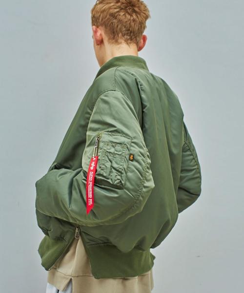 Alpha Industries(アルファインダストリーズ)の「<ALPHA INDUSTRIES×monkey time> ∴ SIDE ZIP MA-1/アウター◆(ミリタリージャケット・メンズ・ダークグレー/オリーブ・X-LARGE/MEDIUM/LARGE/SMALL)」の4枚目の写真