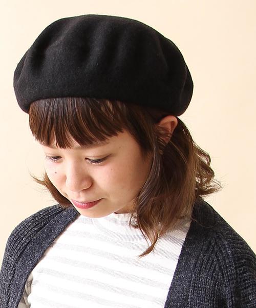 coen(コーエン)の「カラーベレー3(ハンチング/ベレー帽・レディース・ベージュ/ワインレッド/ブラック/グレー・FREE)」の2枚目の写真