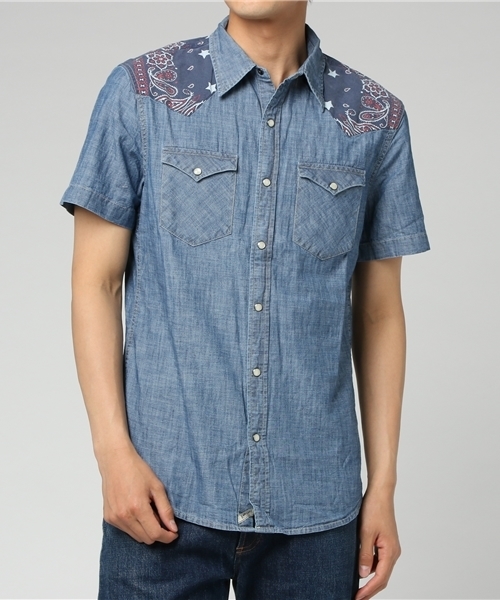 Denim & Supply Ralph Lauren（デニムアンドサプライラルフローレン）の「スリム シャンブレー ウエスタン シャツ（シャツ/ブラウス・メンズ・ブルー系9・X-SMALL/LARGE/MEDIUM/SMALL/X-LARGE）」の11枚目の写真