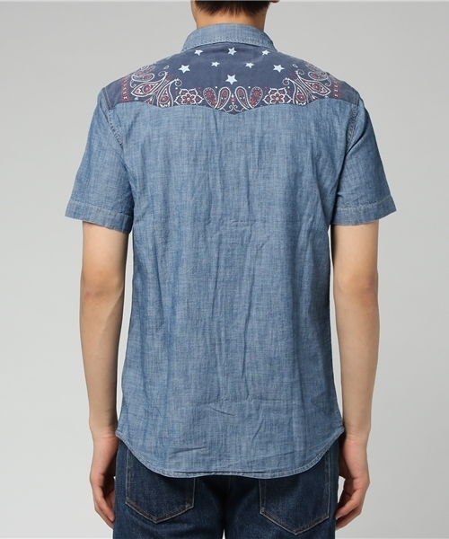 Denim & Supply Ralph Lauren（デニムアンドサプライラルフローレン）の「スリム シャンブレー ウエスタン シャツ（シャツ/ブラウス・メンズ・ブルー系9・X-SMALL/LARGE/MEDIUM/SMALL/X-LARGE）」の3枚目の写真